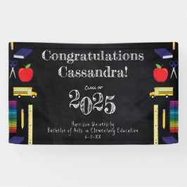 Lehrerin Bildung Chalkboard Abschluss Banner