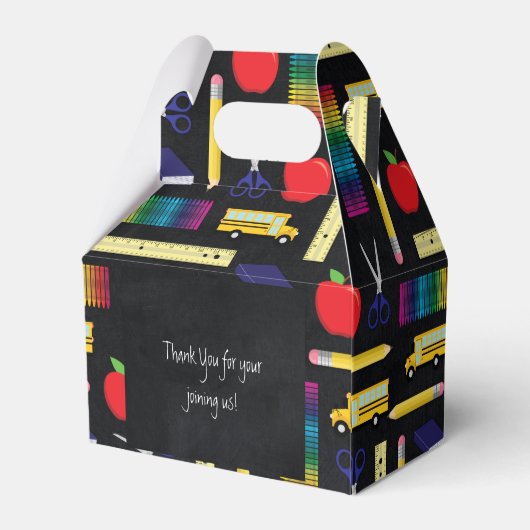 Lehrerin Bildung Chalkboard Abschluss Gable Geschenkschachtel (Rückseite)