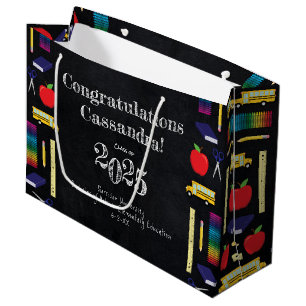 Lehrerin Bildung Chalkboard Abschluss Große Geschenktüte