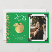 Lehrerin Bildung Gold Abschluss Green Einladung (Vorderseite)