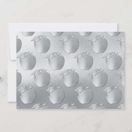 Lehrerin Bildung Silver Abschluss Green Einladung (Rückseite)