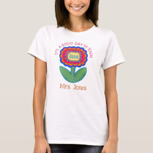 Lehrerin Blume Guten Tag Lehren Personalisiert T-Shirt