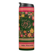 Lehrerin Blume Stripe Journey Quote Thermosbecher (Nach rechts gedreht)