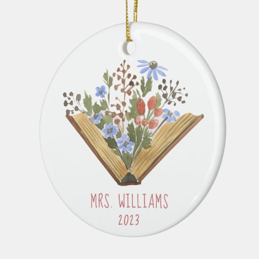 Lehrerin Blumenbücher Keramik Ornament (Links)