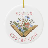 Lehrerin Blumenbücher Keramik Ornament (Hinten)