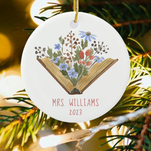 Lehrerin Blumenbücher Keramik Ornament