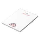 Lehrerin Boho Rainbow Leopard Print Notizblock (Rotiert)