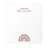 Lehrerin Boho Rainbow Leopard Print Notizblock (Vorderseite)