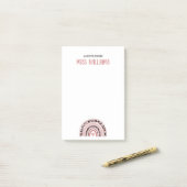 Lehrerin Boho Rainbow Leopard Print Post-it Klebezettel (Auf Schreibtisch)