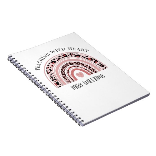 Lehrerin Boho Regenbogenlehre mit Herz Notizblock (Rechte Seite)