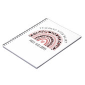 Lehrerin Boho Regenbogenlehre mit Herz Notizblock (Linke Seite)