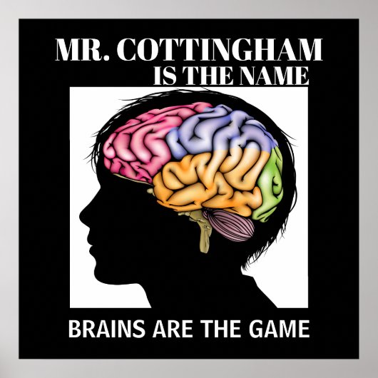 Lehrerin Brain Poster (Vorne)