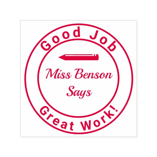 Lehrerin Briefmarke Großartige Arbeit Permastempel (Design)