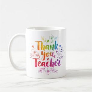 Lehrerin Bright farbenfroh "Danke" Tasse Geschenk
