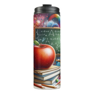 Lehrerin Bright farbenfrohe Schule Thermosbecher