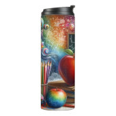 Lehrerin Bright farbenfrohe Schule Thermosbecher (Nach links gedreht)