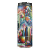 Lehrerin Bright farbenfrohe Schule Thermosbecher (Rückseite)