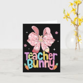 Lehrerin Bunny Bow Stift Ostertage Auferstehung Karte (Gelbe Blume)
