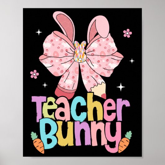 Lehrerin Bunny Bow Stift Ostertage Auferstehung Poster (Vorne)