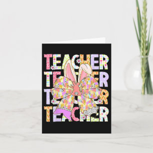 Lehrerin Bunny Coquette Bow Pencil Bunny Ostertag Karte