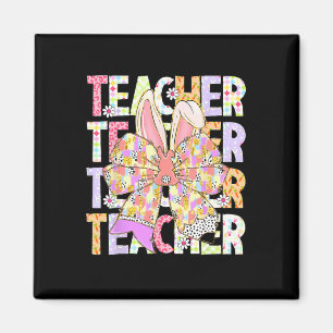 Lehrerin Bunny Coquette Bow Pencil Bunny Ostertag Magnet