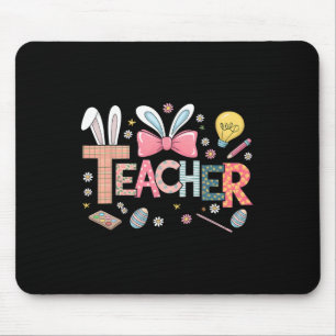 Lehrerin Bunny Osterfest Ostern T-Shirt für Lehrer Mousepad