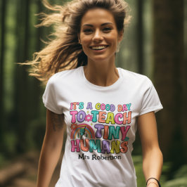 Lehrerin bunt Retro-Zitat T - Shirt