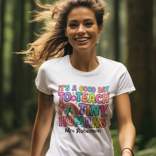 Lehrerin bunt Retro-Zitat T - Shirt
