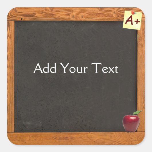 Lehrerin Chalkboard Quadratischer Aufkleber (Vorderseite)