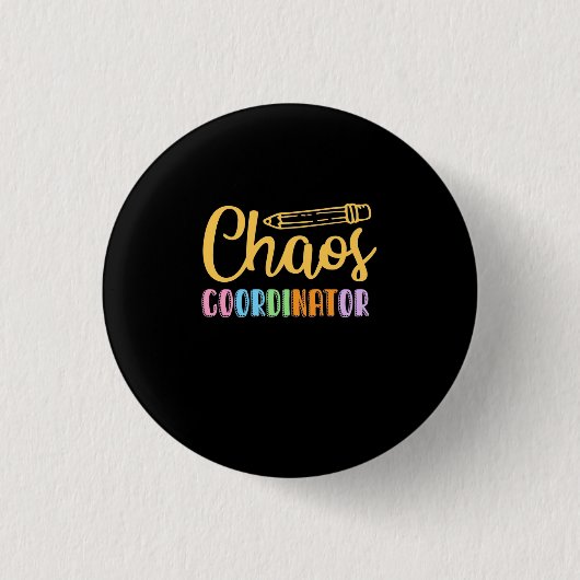 Lehrerin Chaos-Koordinator Button (Vorderseite)