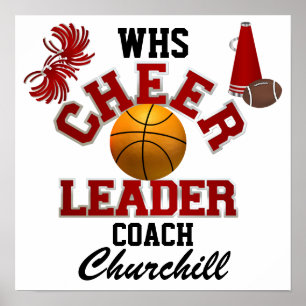 Lehrerin Cheerleader Coach Sign - Door Poster - SR