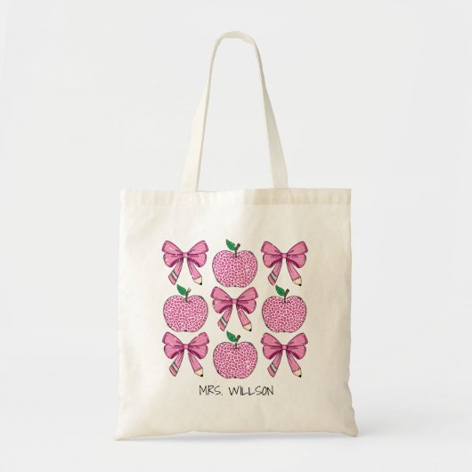 Lehrerin Coquette Apple School Stift Bow Tragetasche (Vorne)