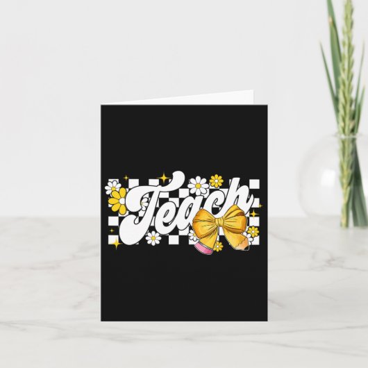 Lehrerin Coquette Bow Lehrer Wertschätzung zurück Karte (Vorderseite)