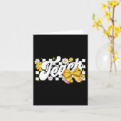 Lehrerin Coquette Bow Lehrer Wertschätzung zurück Karte (Gelbe Blume)