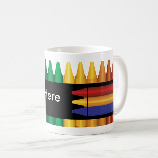 Lehrerin Crayon Design Custom Tasse 2 (VorderseiteRechts)