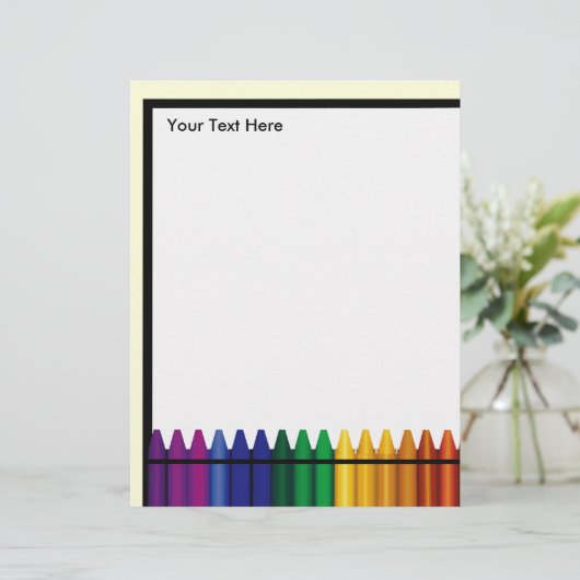 Lehrerin Crayon Design Letterhead Stationierung (Stehend Vorderseite)