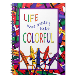 Lehrerin Crayons farbiges Lebensnotenbuch Notizblock