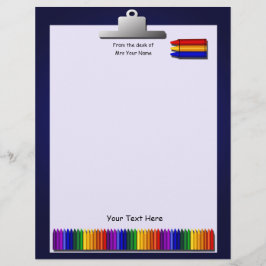Lehrerin Crayons Letterhead Stationery