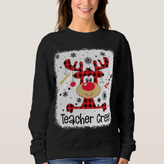 Lehrerin Crew Niedlich Red Kariert Reindeer Snow L Sweatshirt