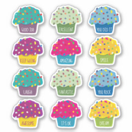 Lehrerin Cupcake Sprinkle Sweet Niedlicher Cartoon Aufkleber