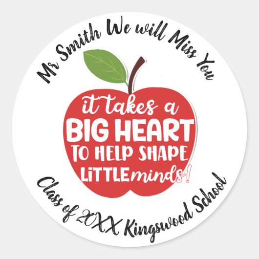 LEHRERIN DANK IHNEN FEHLERT, DASS SIE IHREN PERSON RUNDER AUFKLEBER (Vorderseite)