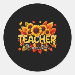 Lehrerin Dankbarer Erntedank Sonnenblumen Fall Pro Runder Aufkleber