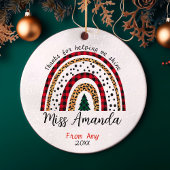 Lehrerin danke dir Weihnachten Regenbogen Keramik Ornament