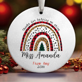 Lehrerin danke dir Weihnachten Regenbogen Keramik Ornament
