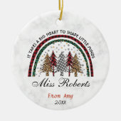 Lehrerin danke dir Weihnachten Regenbogenbäume Keramik Ornament (Vorne)