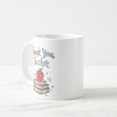 Lehrerin danke Ihnen Bücher & Apple Tasse (Vorderseite Links)