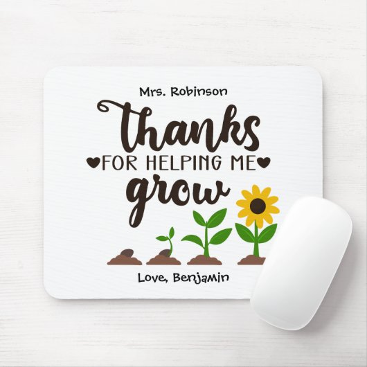 Lehrerin danke Ihnen, dass Sie mir geholfen haben, Mousepad (Mit Mouse)
