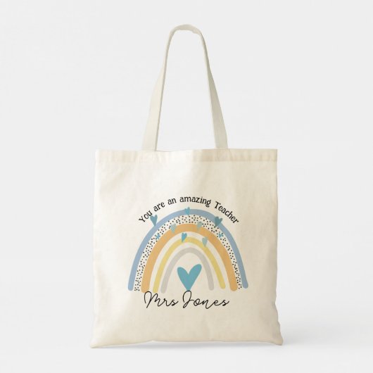 Lehrerin danke Ihnen, dass Sie mir Regenbogenrente Tragetasche (Rückseite)