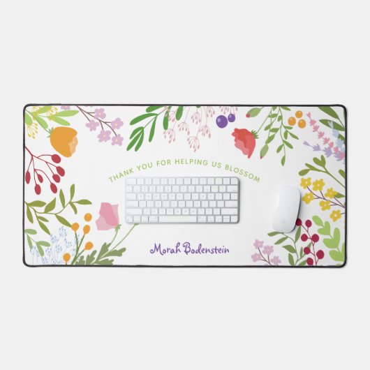 Lehrerin danke Ihnen Moderne Personalisierte Blume Schreibtischunterlage (Tastatur & Maus)