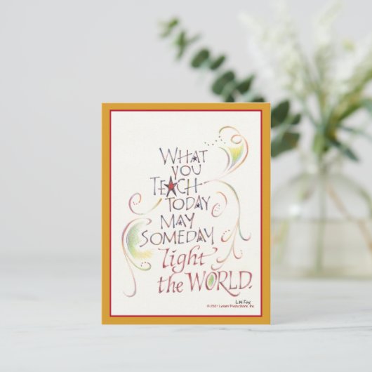 Lehrerin danke Ihnen Post Card Postkarte (Stehend Vorderseite)